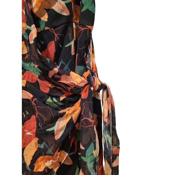 TALULAH Night Mirage Mini Dress Multicolor Floral Print Faux Wrap Style | L NWT - Picture 9 of 12